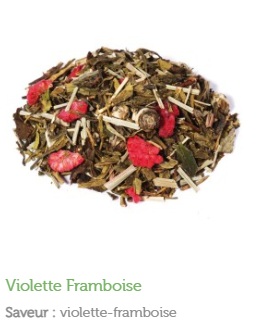 Thé vert violette framboise